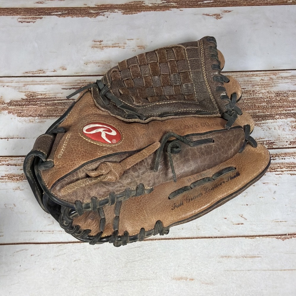 Rawlings RBG36TBR 12.5" Baseball Glove Right Hand Throw Brown Leather Pre-Broken